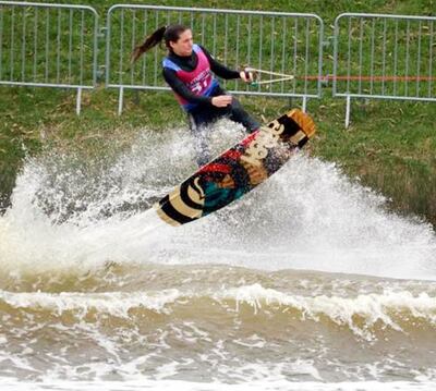 Ana Sisul, representante nacional en la competencia de wakeboard, logró avanzar ayer a las finales en el marco de los Juegos Panamericanos de Lima, Perú. (Gentileza/COP).
