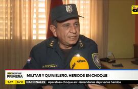 Militar y quinielero, heridos en un choque