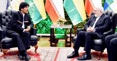 El gobernante boliviano Evo Morales recibió al canciller de Irán, Mohammad Javad Zarif.
