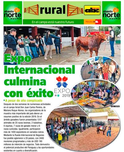 Esta es la tapa del Suplemento Rural del 24 de julio de 2019.