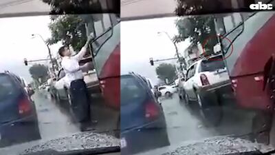 Chófer ignora advertencia y tira su basura a la calle.