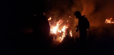 Quema de pastizales en Carapeguá.