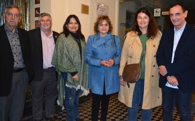 Dr. Raúl Tuma, presidente de la Alianza Francesa, Hugo Ojeda, Lourdes Rahi, Rosa González, Patricia Foissac y Dominique Scobry, director de la Alianza Francesa.