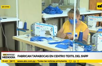 Fabrican tapabocas en centro textil del SNPP