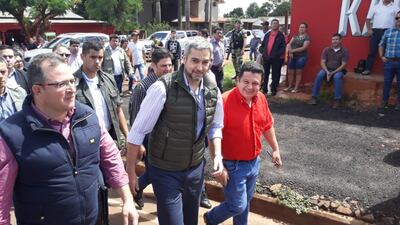 El presidente estuvo por el distrito de Mariscal López inaugurando obras viales.