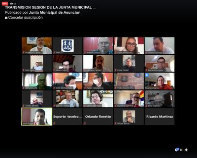 Sesión extraordinaria de la Junta asuncena que se realizó hoy de manera virtual.