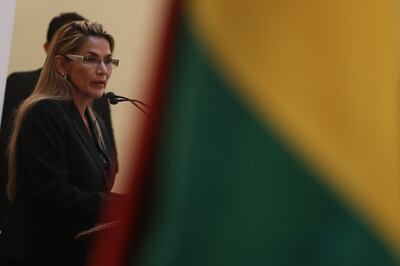 Jeanine Áñez, presidenta interina de Bolivia.