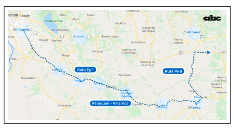Infografía de los desvíos de la Policía Caminera.