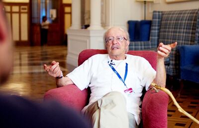 Foto tomada el 5 de julio último  al maestro de la Fundación Nuevo Periodismo Iberoamericano, Javier Darío Restrepo,  durante el curso “Periodismo de verdad”, en Santander (España).