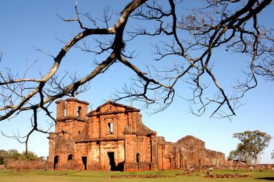 Vista general del sitio histórico San Miguel Arcanjo (Brasil). Los pueblos que siglos atrás albergaron las misiones evangelizadoras de los jesuitas en el Cono Sur se integran por primera vez en una ruta mística que evoca a la del Camino de Santiago francoespañol y que permite a turistas conocer los patrimonio de las misiones en Paraguay, Argentina y Brasil.