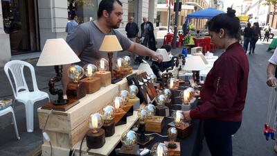 Feria de artesanos y artesanía en calle Palma.