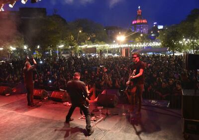 Eirasofía en un momento de su actuación, ayer a la tarde en el festival Asunción Mosh.