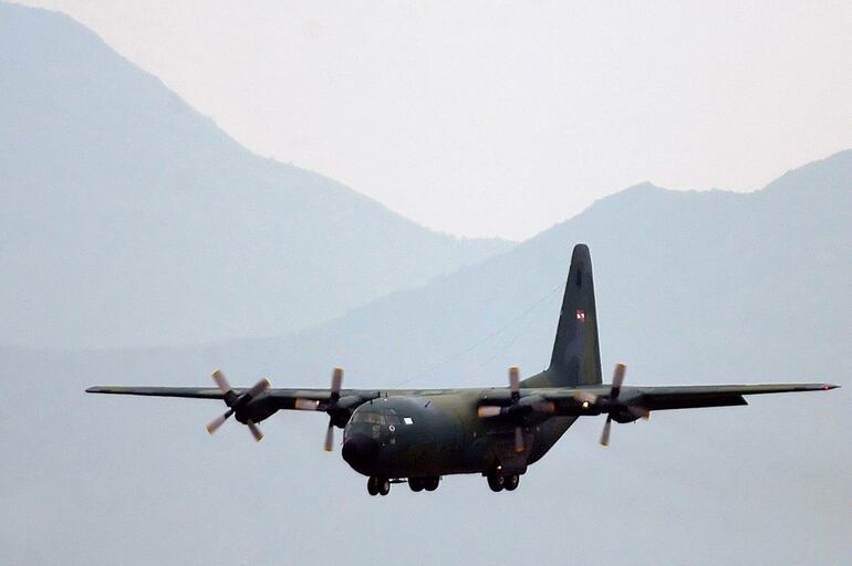 Un avión C130 Hércules similar a la aeronave chilena desaparecida.