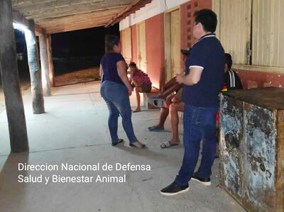 Funcionarios de la Dirección Nacional de Defensa, Salud y Bienestar Animal se constituyeron en el sitio, tras la denuncia.