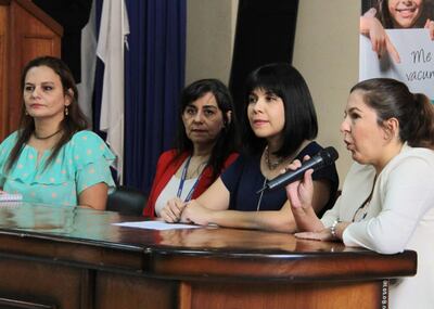 Dra. Marina Ortega, Mirta Rodríguez, Dra. Soraya Araya y la Dra. Alicia Pomata, del Pronac, OPS y PAI, respectivamente.