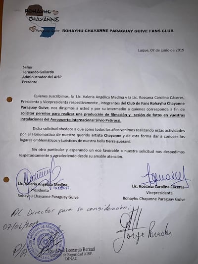 La nota enviada a las autoridades portuarias.