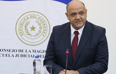 José Ignacio González Macchi, expuso en la audiencia pública.