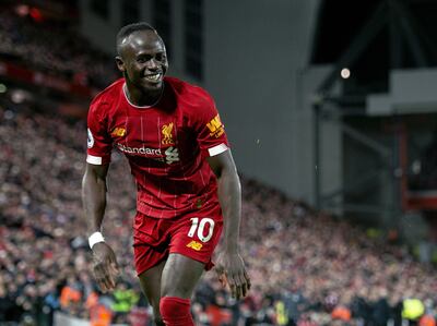 Sadio Mane celebrando su gol.