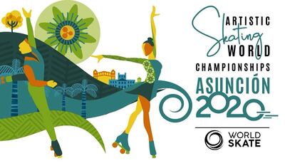 Afiche de presentación del Artistic Skating World Championships Asunción 2020 de la World Skate que fue expuesto ayer en un acto celebrado en COP.