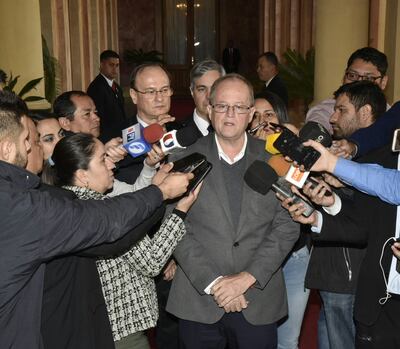 Fabián Cáceres en el Palacio de Gobierno.