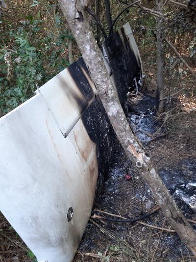Restos de avioneta siniestrada en Ñeembucú.