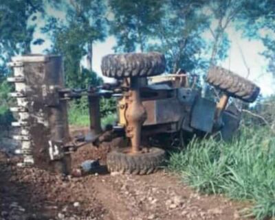 Tractor que aplastó a la víctima.
