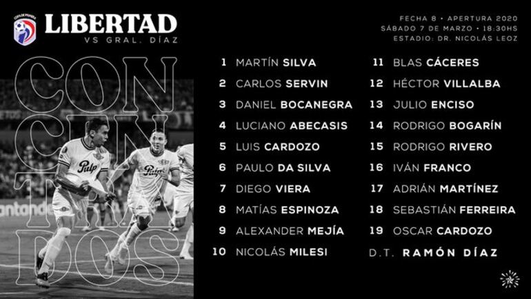 Los elegidos del DT liberteño para medir a las Águilas de Luque.