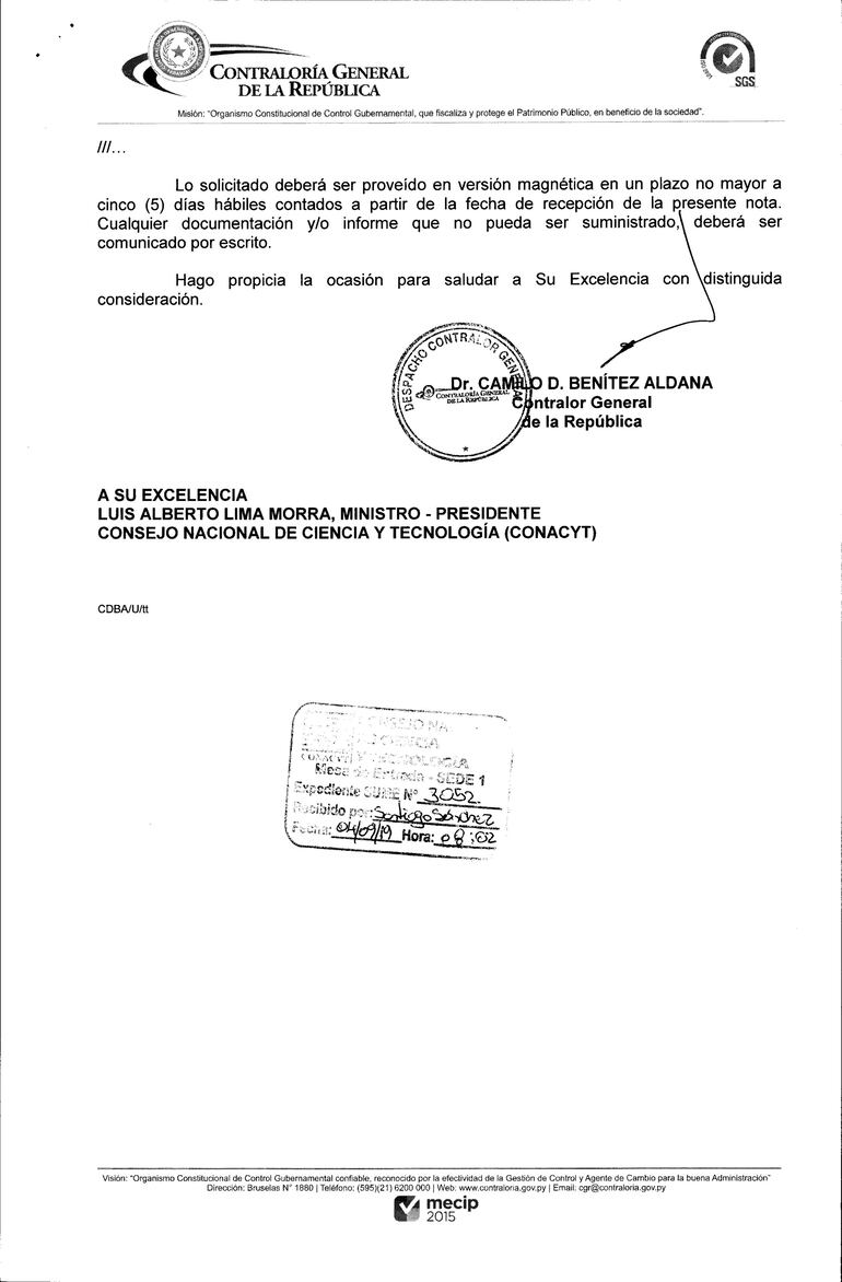 Pedido de informe de la Contraloría al Conacyt.