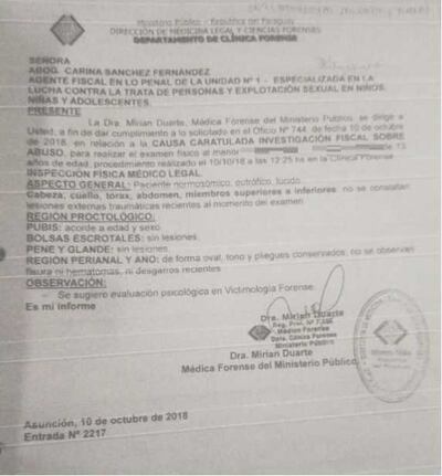 Estudio hecho al menor de 13 años.