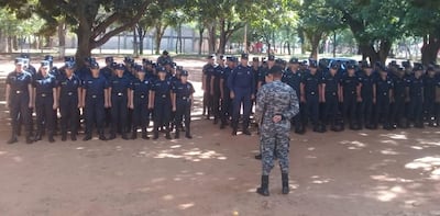 Presentación de las 40 agentes policiales y los 75 efectivos que se presentaron para las pruebas psicotécnicas, como aspirantes al cuerpo del Grupo Lince.