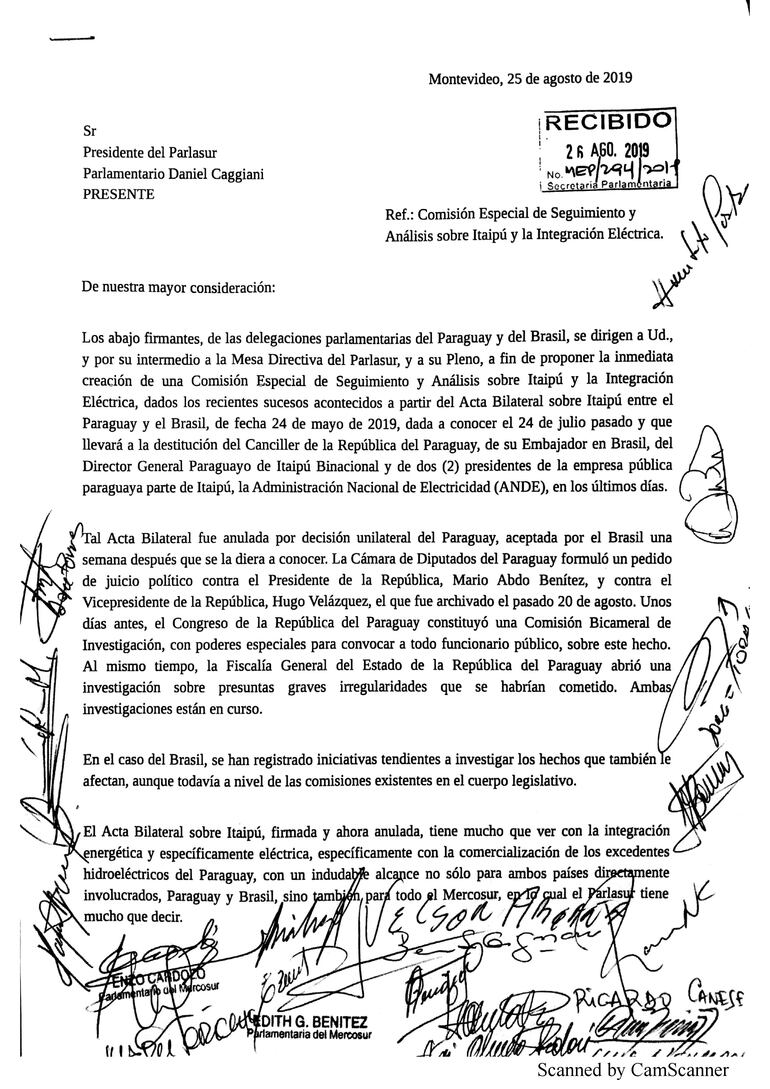 Pedido de conformación de comisión especial en el Parlasur.