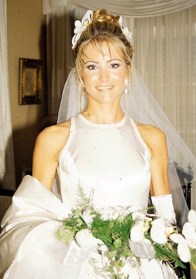 Adriana lució un traje creado y confeccionado por Haydée Duarte.