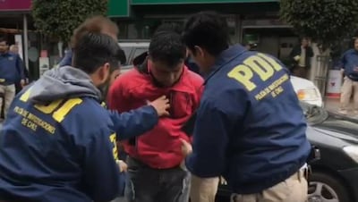 Hugo Pastén Espinoza en el momento de su detención.