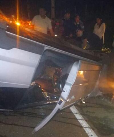 Vuelco de vehículo con víctima fatal en Salto del Guairá.