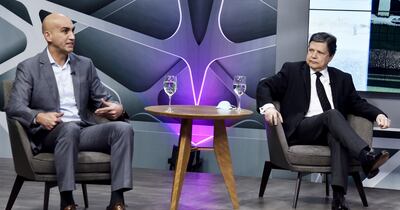 El ministro de Salud, Julio Mazzoleni, y el ministro del Interior, Euclides Acevedo, anoche, en los estudios de ABC TV.