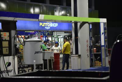 Estación de servicios de Petrosur que fue asaltada en la madrugada de este jueves.