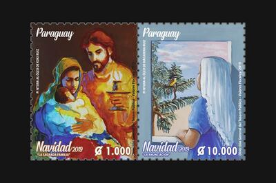 La Dirección Nacional de Correos del Paraguay lanzó dos sellos postales alusivos a la Navidad.