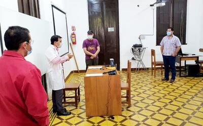 Reunión de coordinación de autoridades involucradas en la sala de situación que funciona en Concepción.