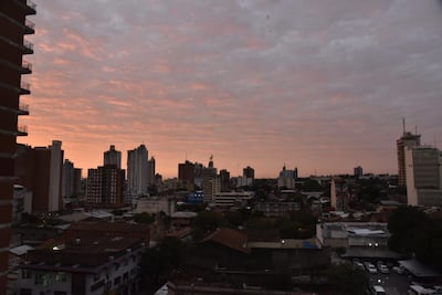 Vista del cielo sobre Asunción en una foto ilustrativa.