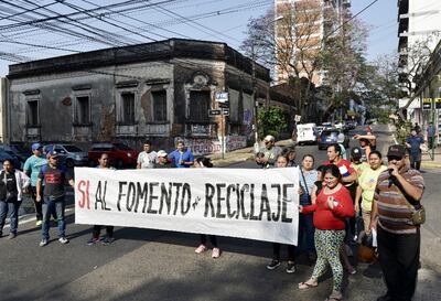 Recicladores se manifestaron contra el proyecto de ley de importación de basura. Esta semana seguirán con la protesta.