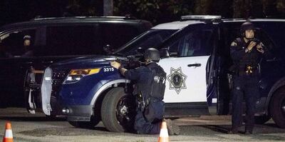 Policía de Gilroy en el lugar de los hechos.