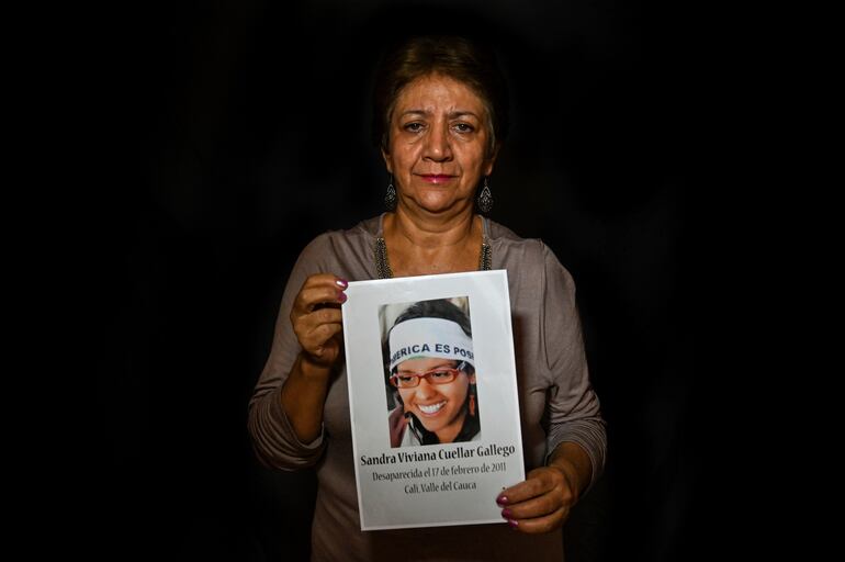María Elena Gallego, 58, madre de la activista ambiental desaparecida Sandra Viviana Cuellar.