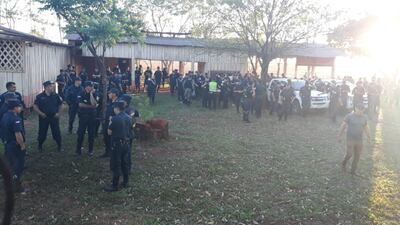 Desalojo en Campo Florido, distrito de Mariscal López, Caaguazú.