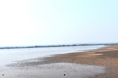 La costa del lago Ypacaraí en  la ciudad homónima   presenta  altos niveles de sedimentación.