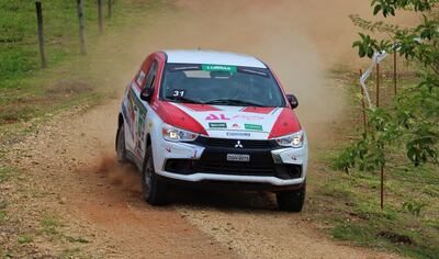 Andrea Lafarja y Eugenio Arrieta en competencia en el Mitsubishi Cup en Brasil.
