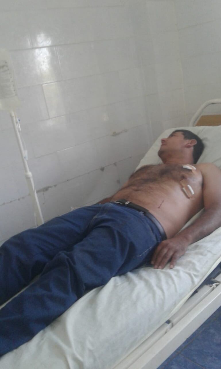 Fotografía del herido, cuya vida que afortunadamente ya no corre riesgo.