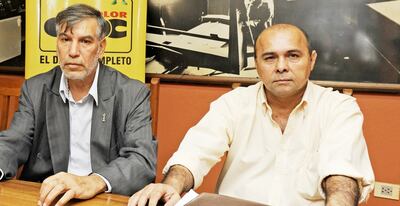 Carlos Caballero y Luis Olmedo, dirigentes sindicales del Instituto de Desarrollo Rural y de la Tierra.