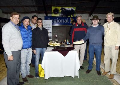 Osvaldo Osnaghi, Guido Ochipinti, Bruno Garelli, Rubén Bruyn, Pedro Galli y Rodolfo Grau, ayer.