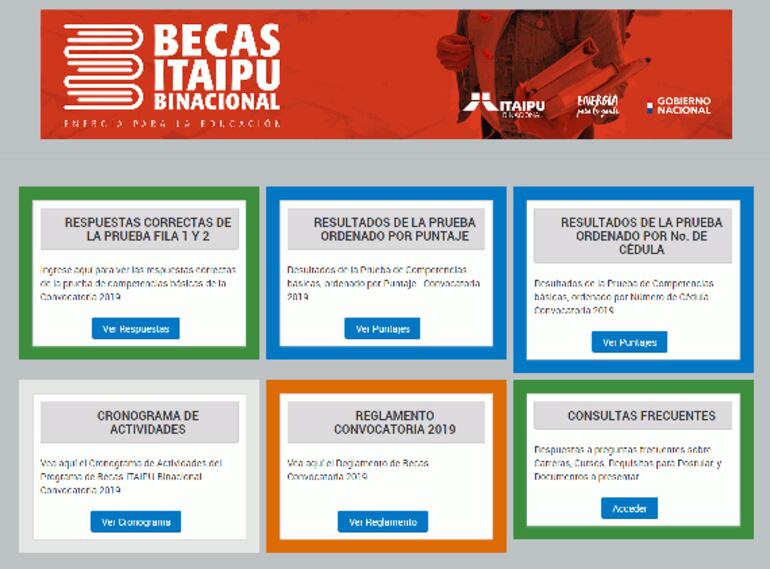 Pagina web de Itaip&uacute; donde se puede acceder a la lista.&nbsp;