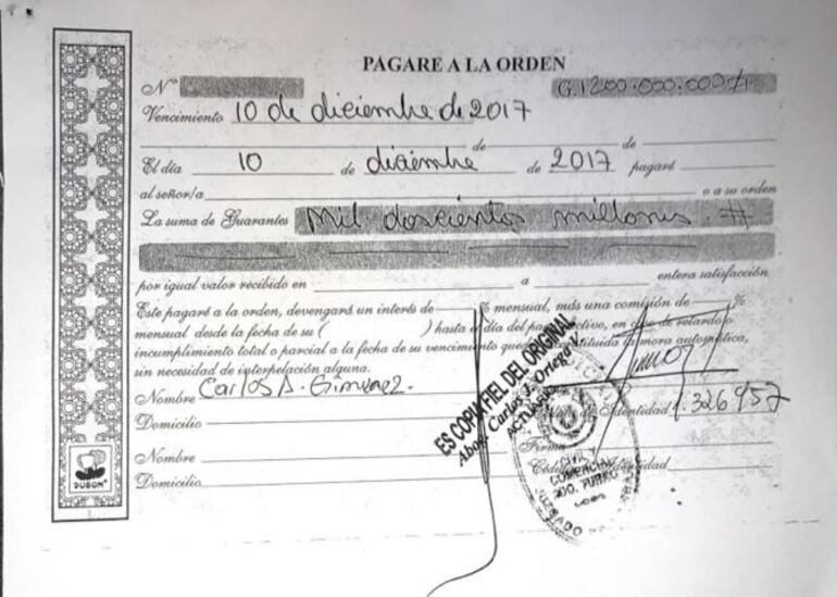 El gobernador sostiene que firmó un cheque por G. 200 millones, no por G. 1.200 millones.